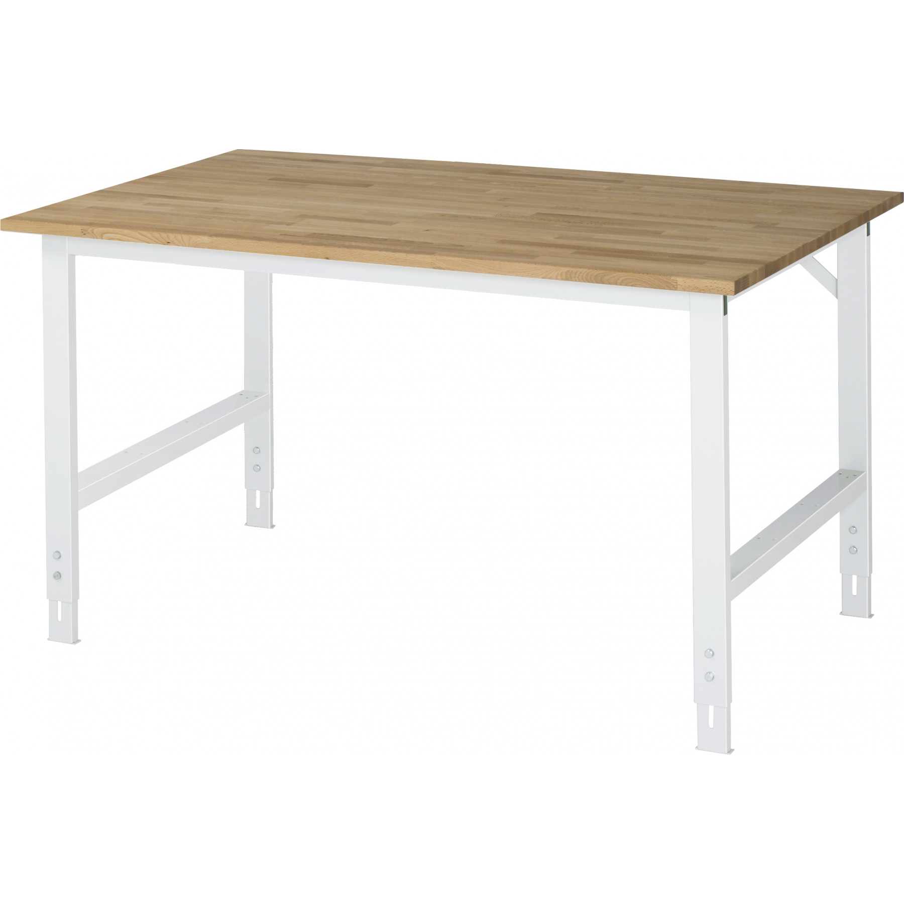 Werktafel met massief beuken werkblad, serie Tom 800 mm