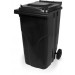 Kunststof afvalcontainer 240 liter, grijze romp, grijze deksel, 70092-S29-21-1009-78