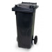 Kunststof afvalcontainer 80 liter, grijze romp, grijze deksel, 70092-S29-21-1005-78